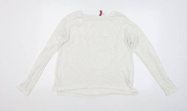 H&M Womens White   Pullover Jumper Size L