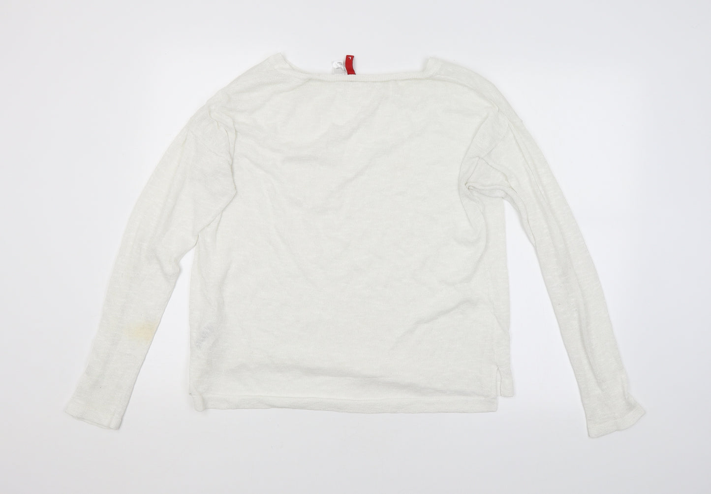 H&M Womens White   Pullover Jumper Size L