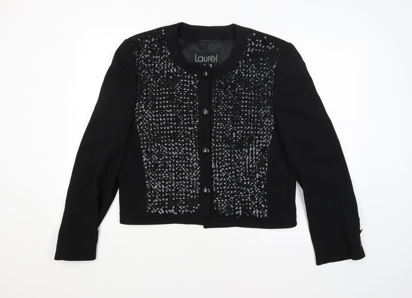 Laurel Womens Black   Basic Button-Up Size 12