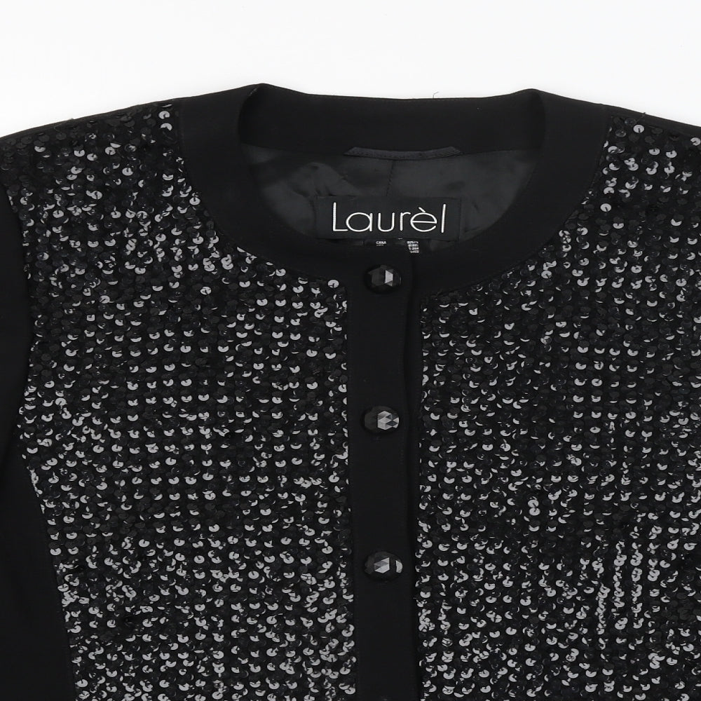Laurel Womens Black   Basic Button-Up Size 12