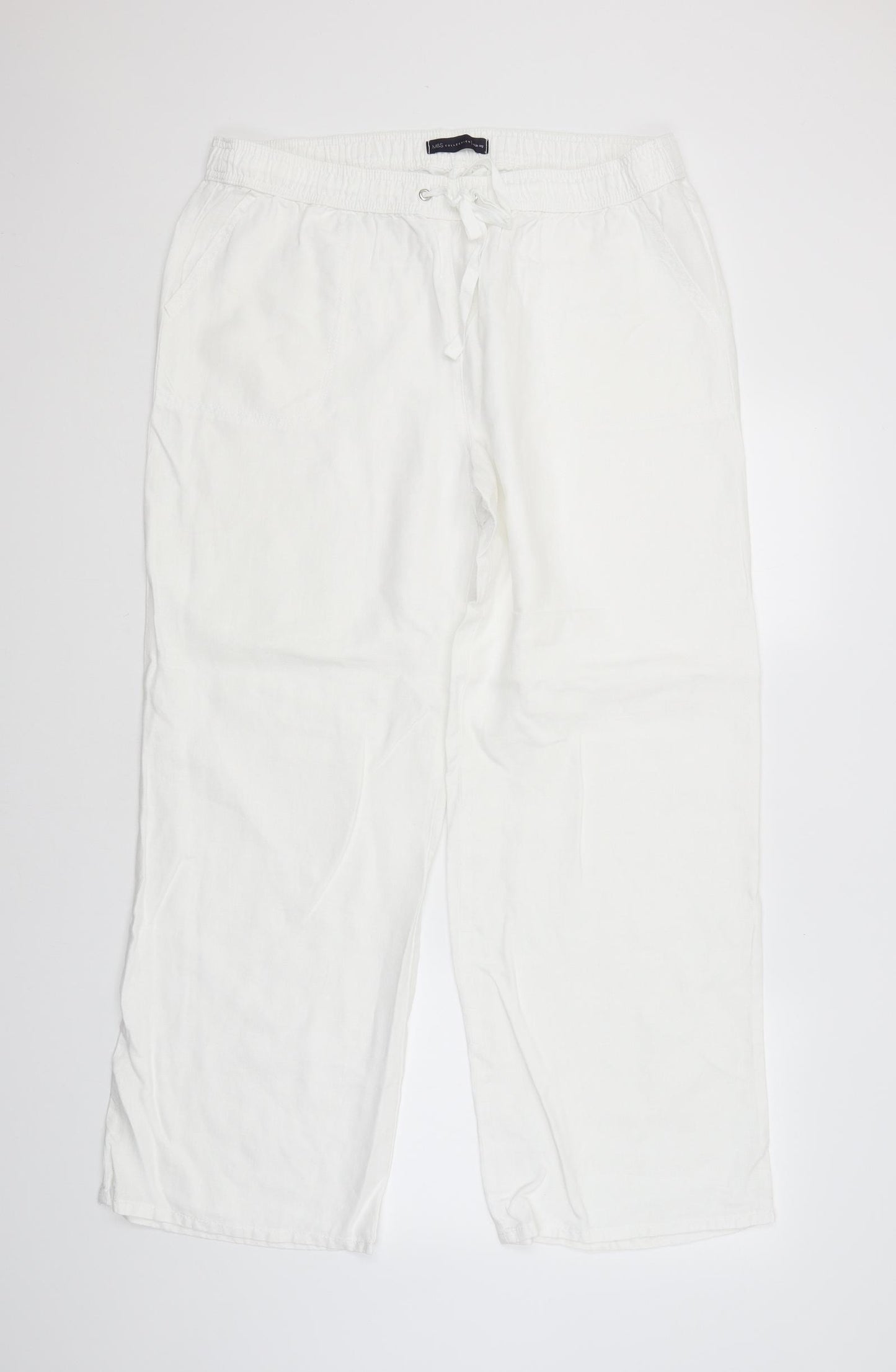 M&S Womens White   Bloomer Trousers  L32 in