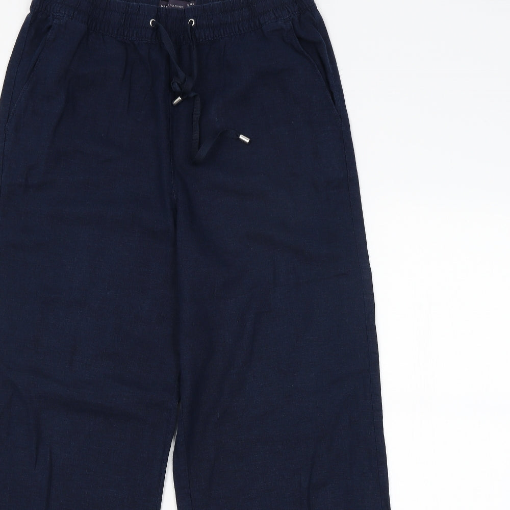 M&S Womens Blue   Bloomer Trousers Size 12 L30 in