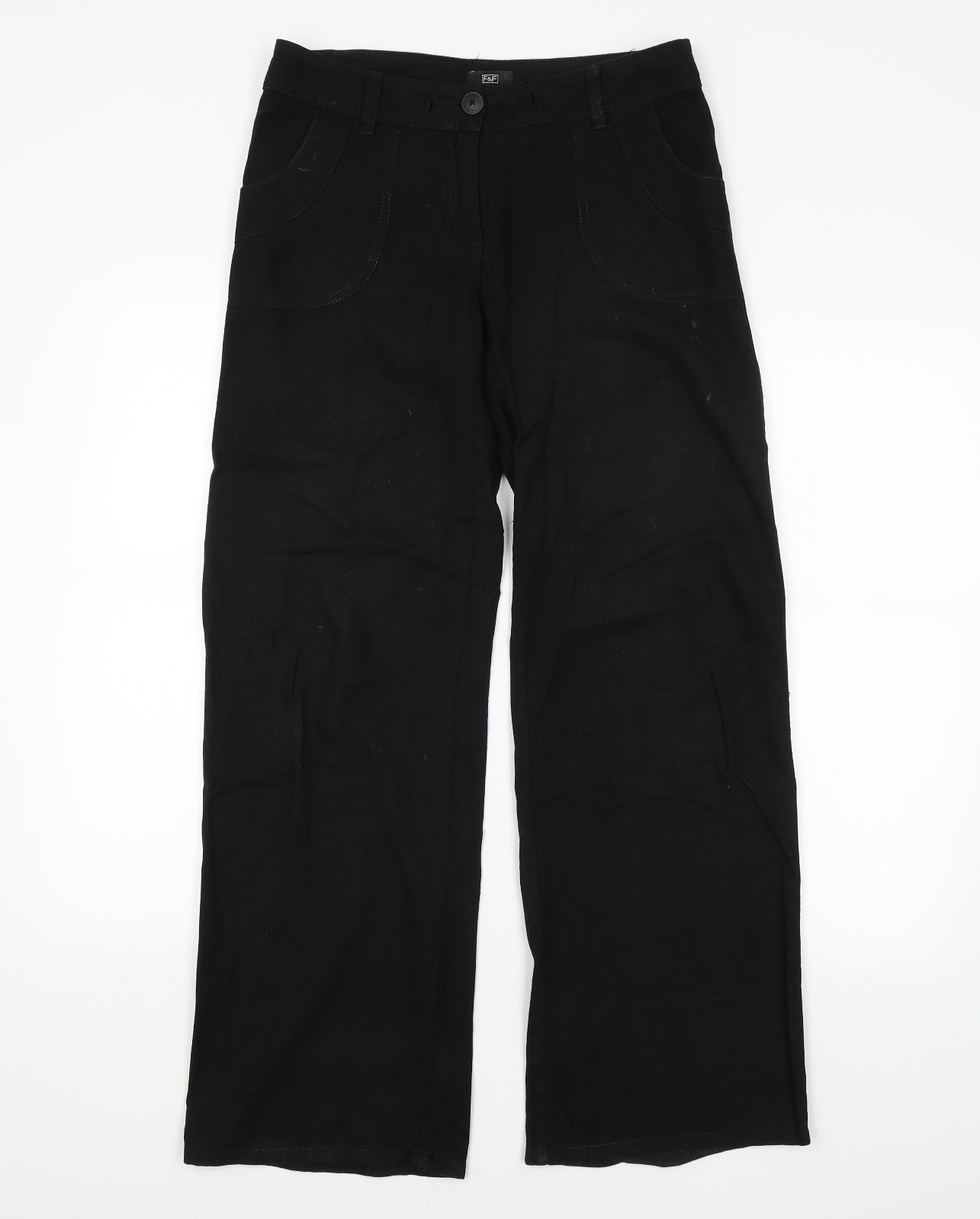 F&F Womens Black   Chino Trousers Size 6 L30 in