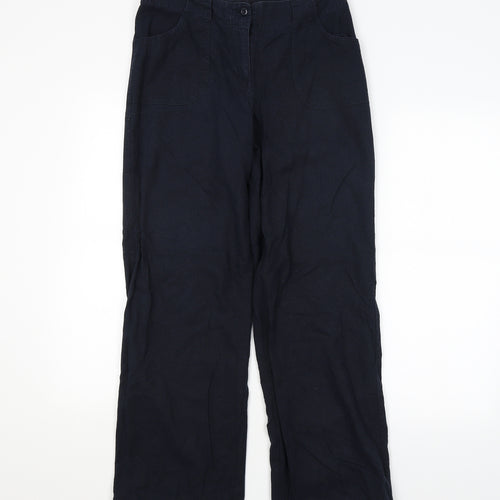 Mia Moda Womens Blue   Chino Trousers Size 12 L28 in