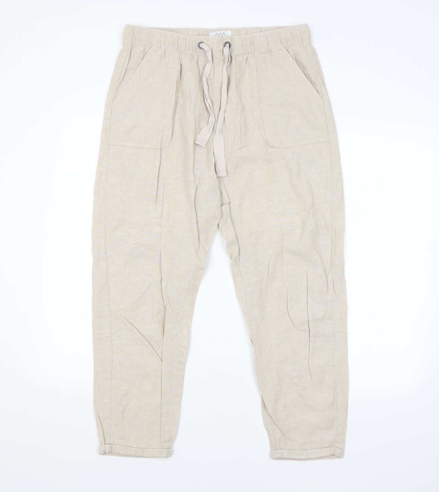 A.M London Womens Beige   Bloomer Trousers Size 12 L28 in