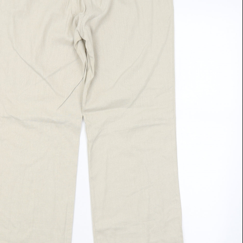 M&S Womens Beige   Trousers  Size 12 L30 in