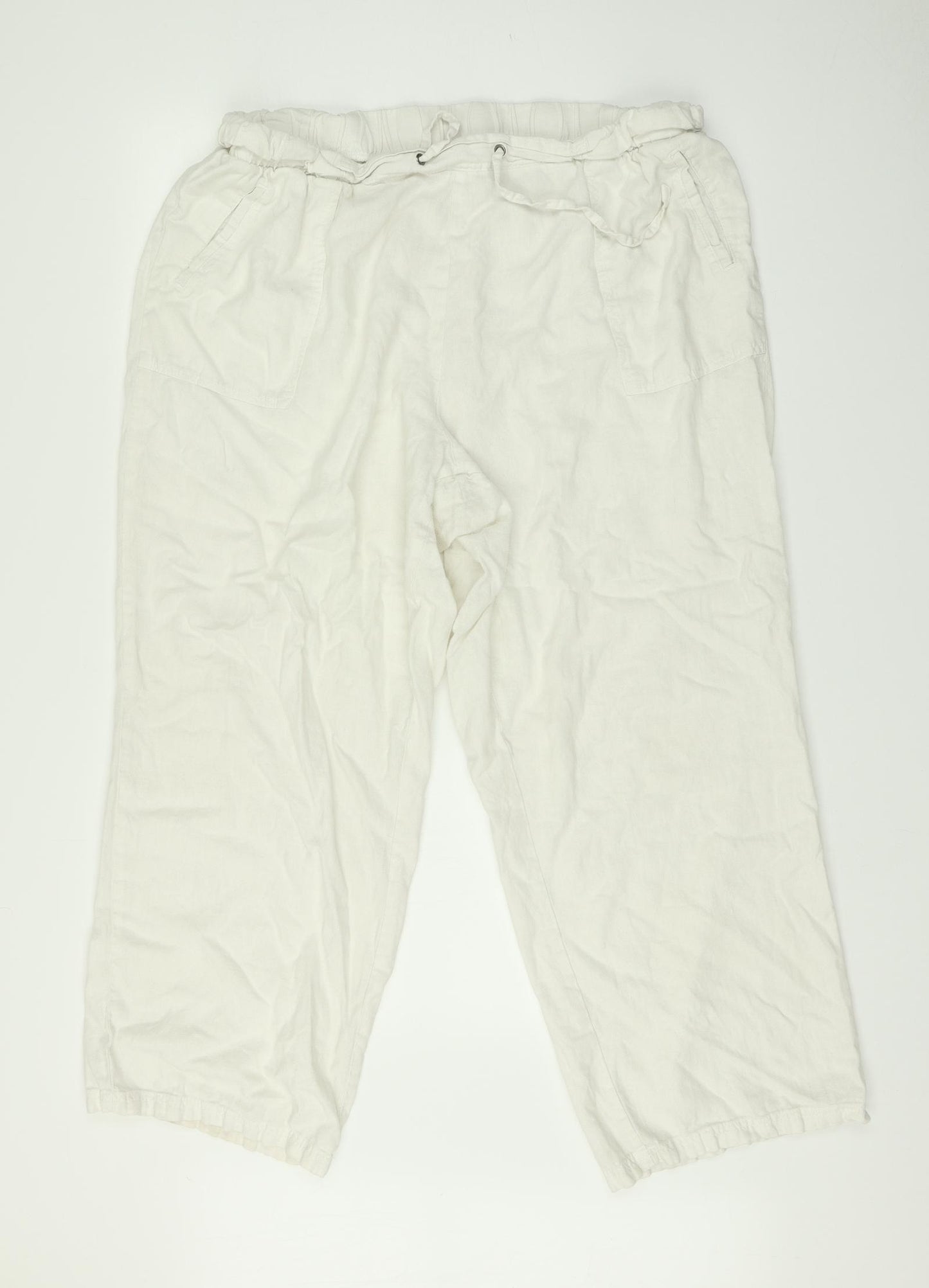 Preworn Womens White   Trousers  Size 20 in L27 in