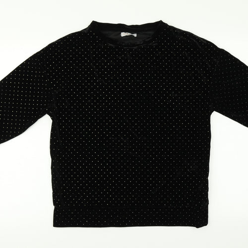 F&F Womens Black Polka Dot  Top Pyjama Top Size 10