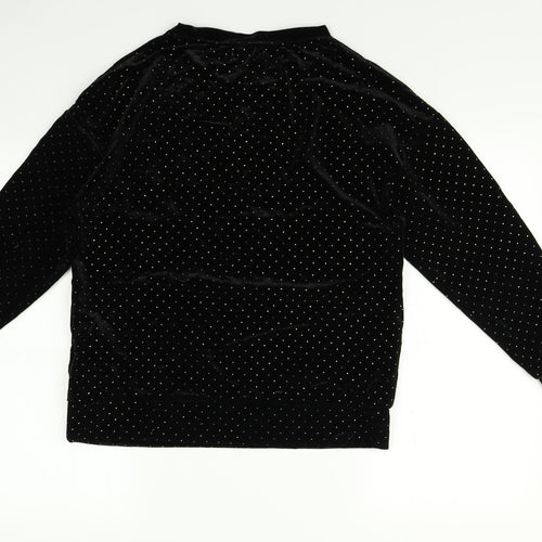 F&F Womens Black Polka Dot  Top Pyjama Top Size 10