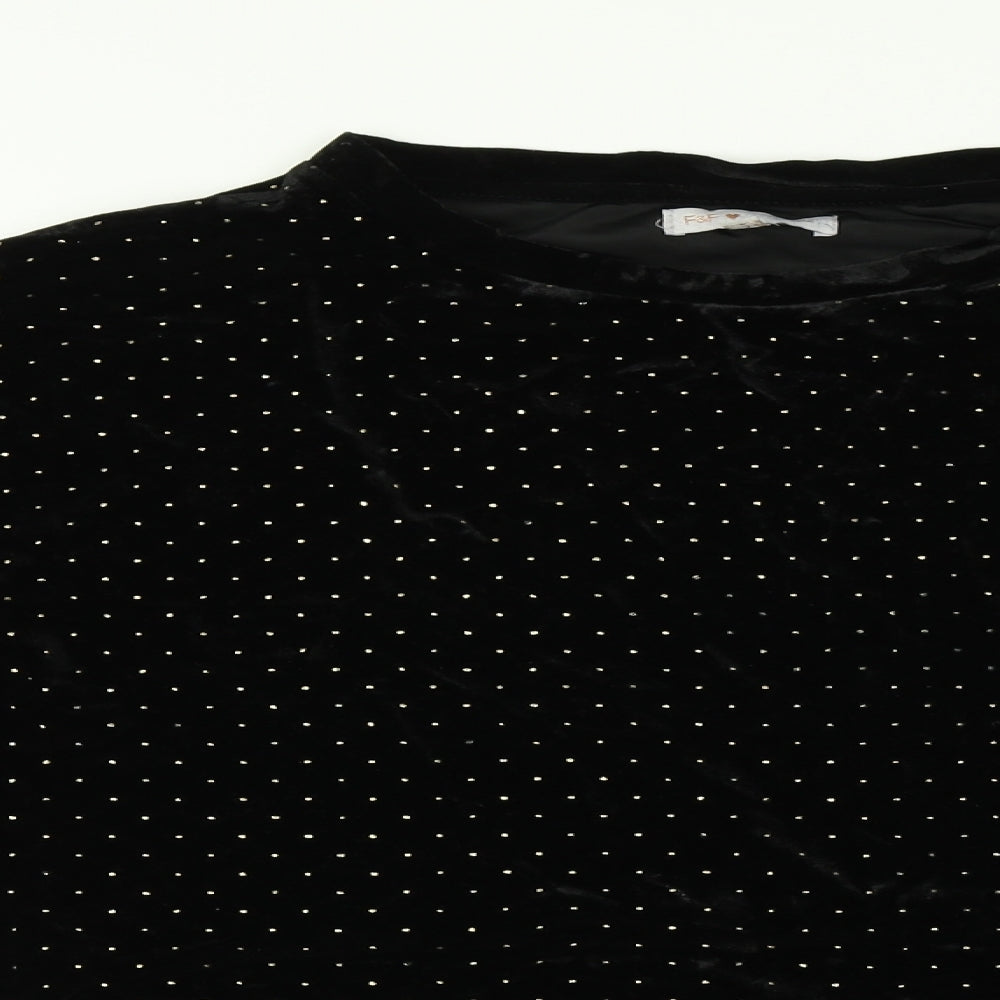 F&F Womens Black Polka Dot  Top Pyjama Top Size 10