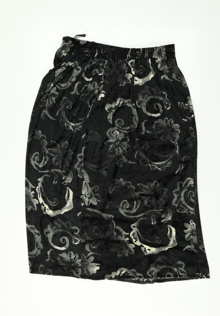 Berkertex Womens Grey Paisley Pleated Skirt Size 16