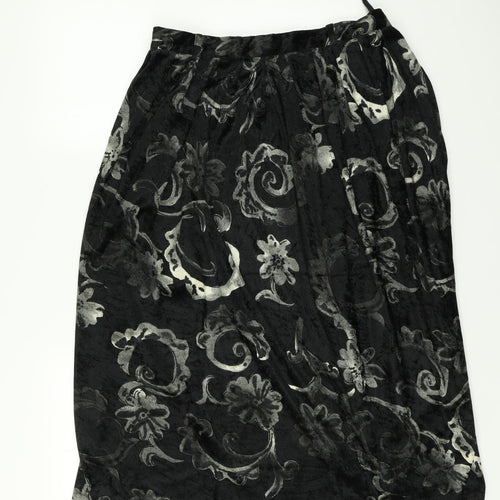 Berkertex Womens Grey Paisley  Pleated Skirt Size 16