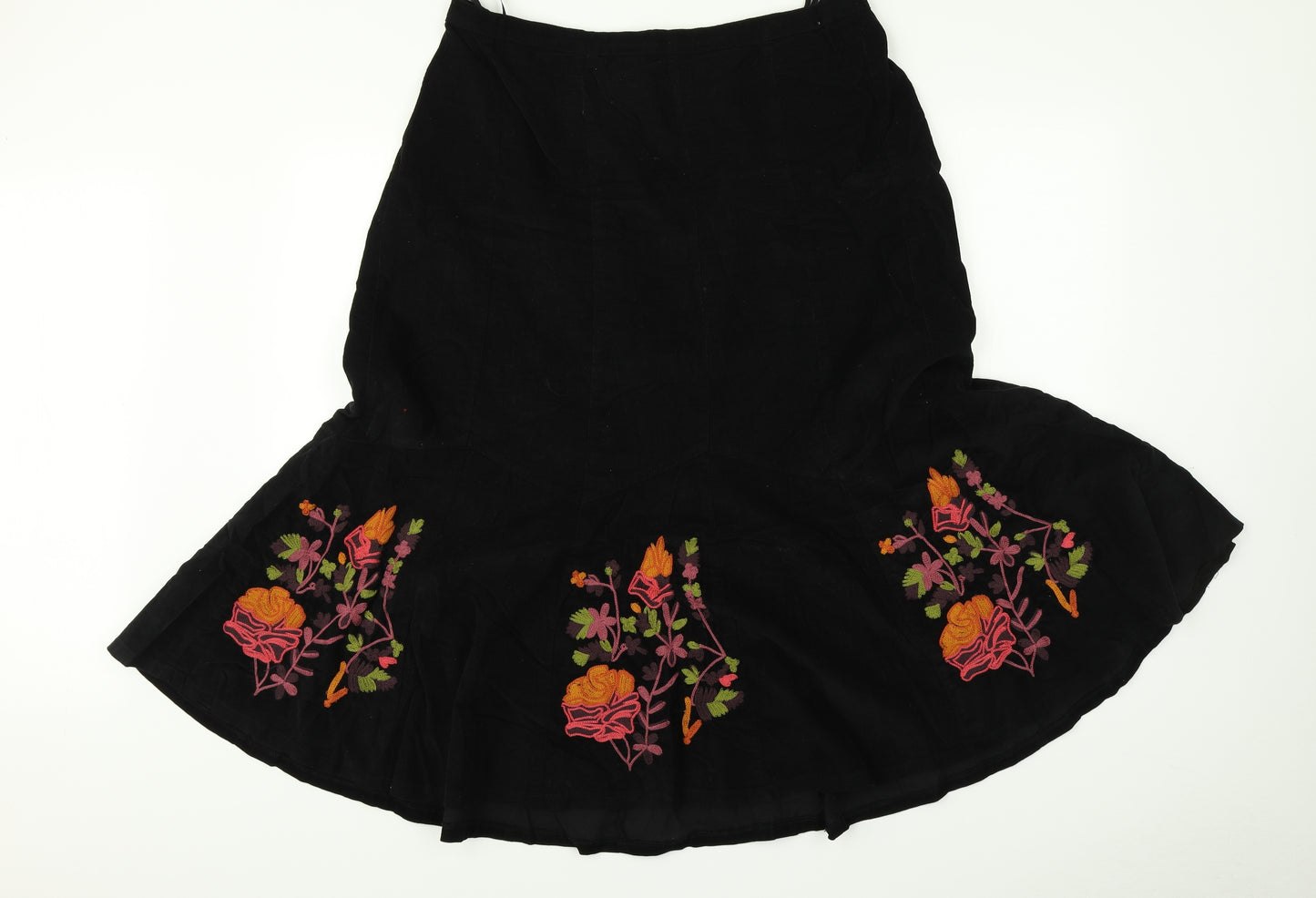 Ann Harvey Womens Black Floral  Maxi Skirt Size 16