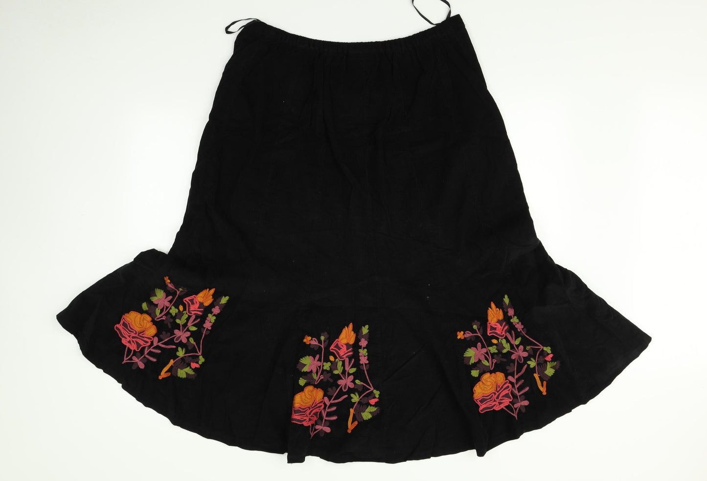 Ann Harvey Womens Black Floral  Maxi Skirt Size 16