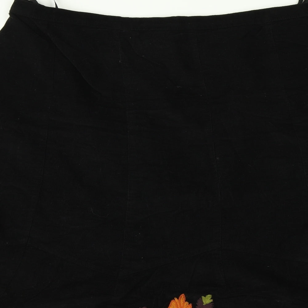 Ann Harvey Womens Black Floral  Maxi Skirt Size 16