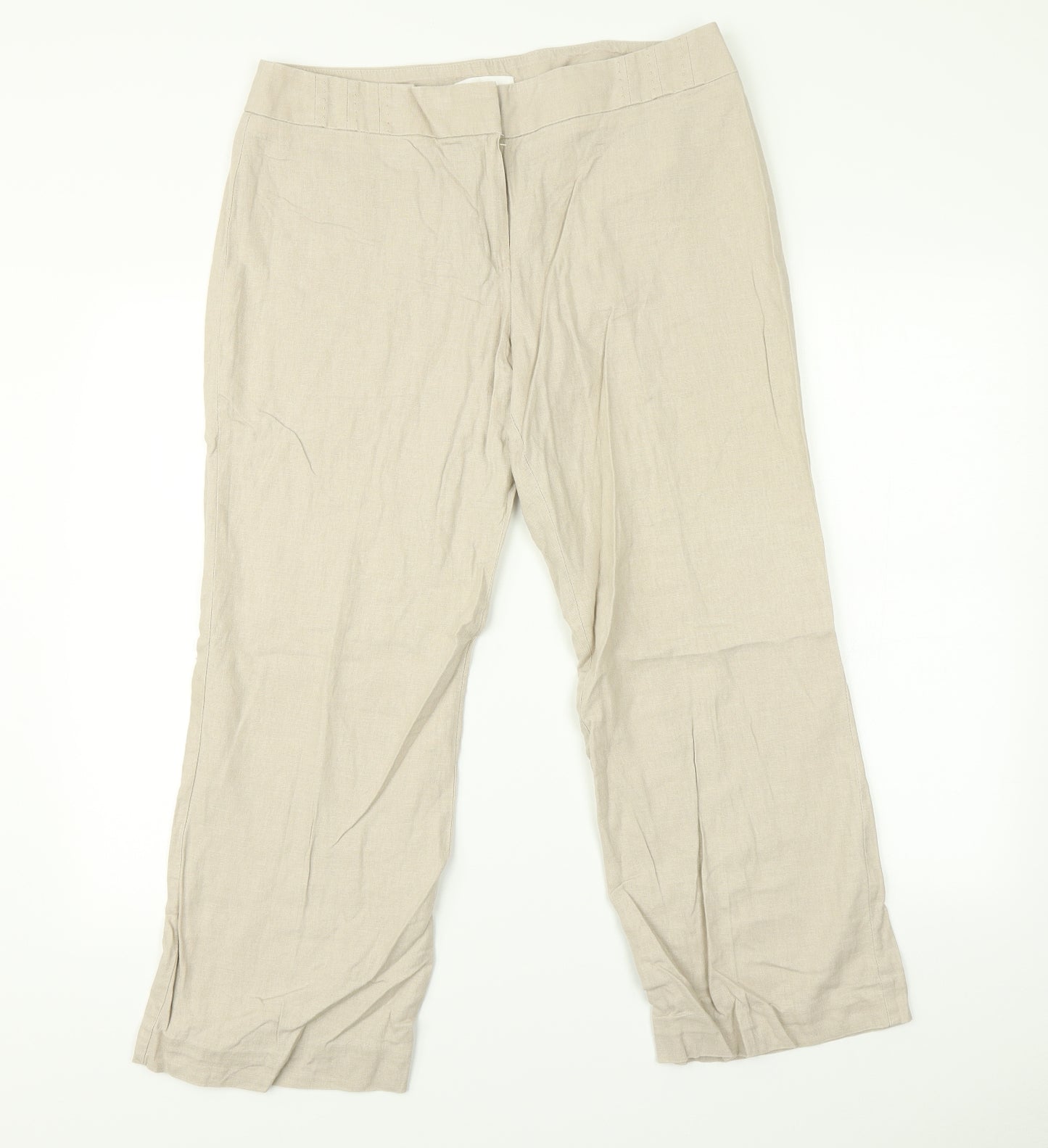 Marks and Spencer Womens Beige   Trousers  Size 14 L25 in