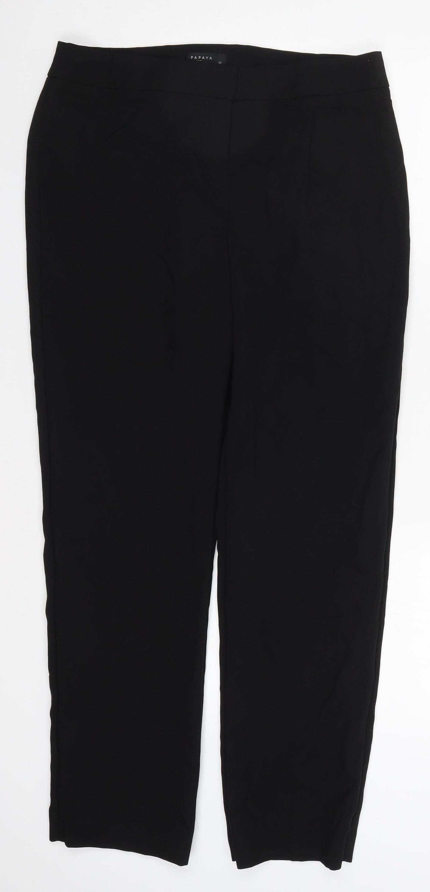 Papaya Womens Black   Trousers  Size 12 L27.5 in