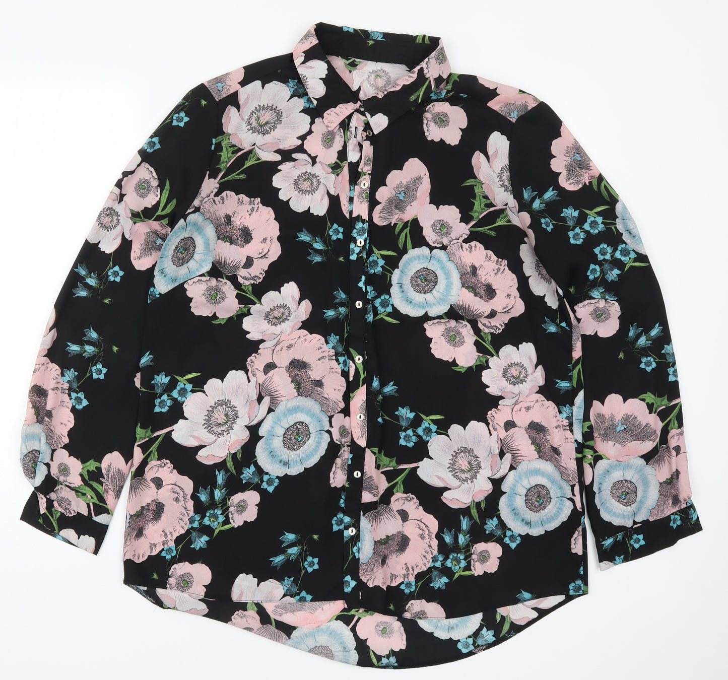 George Womens Multicoloured Floral  Basic Button-Up Size 16