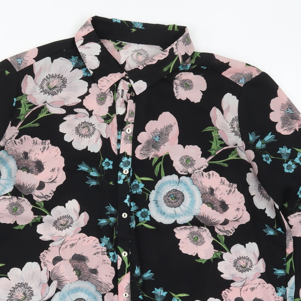 George Womens Multicoloured Floral  Basic Button-Up Size 16