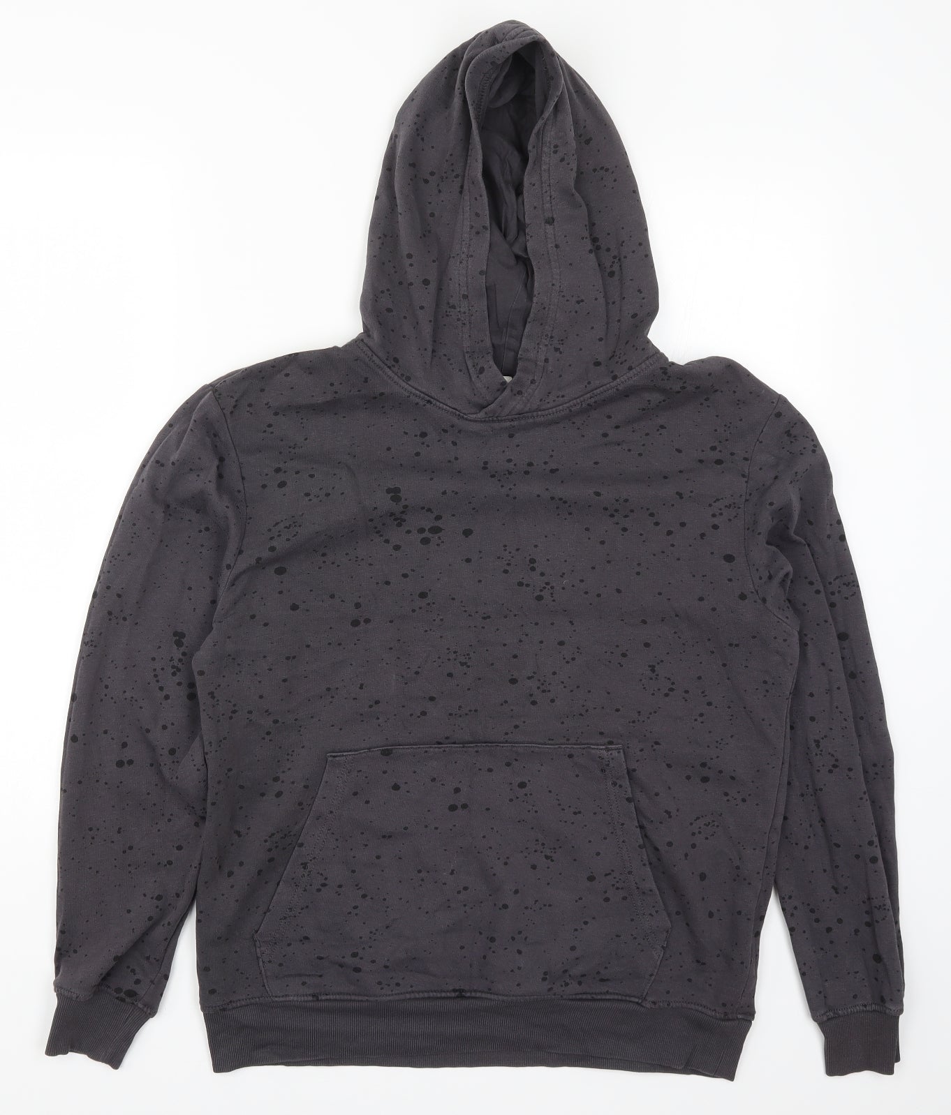 H&M Boys Grey   Pullover Hoodie Size 15 Years  - Splatter Print
