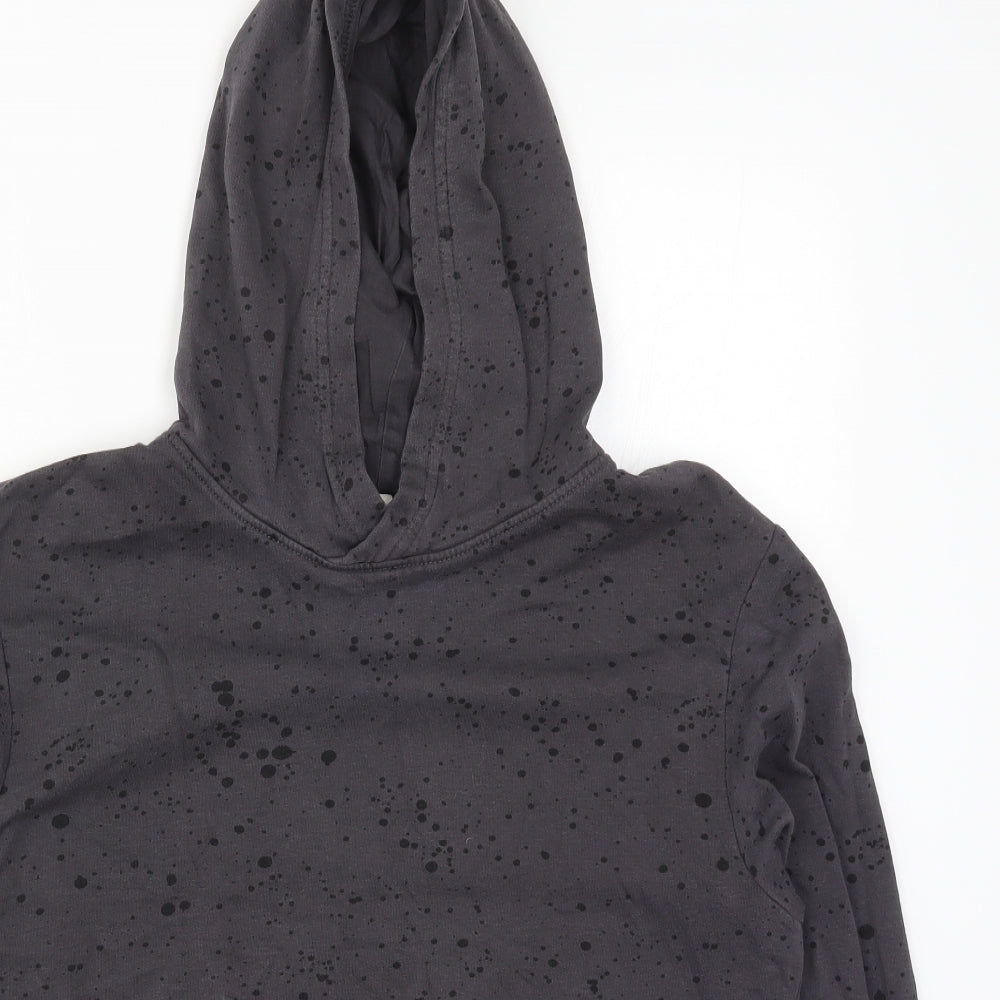 H&M Boys Grey   Pullover Hoodie Size 15 Years  - Splatter Print