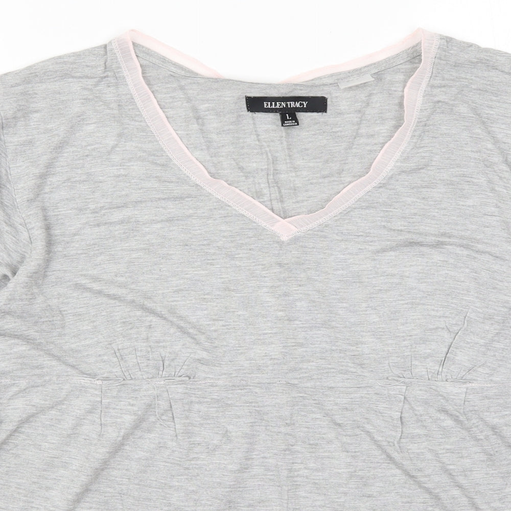 Ellen Tracy Womens Grey   Basic T-Shirt Size L