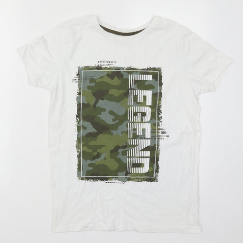 Primark Boys White   Basic T-Shirt Size 12-13 Years  - Legend