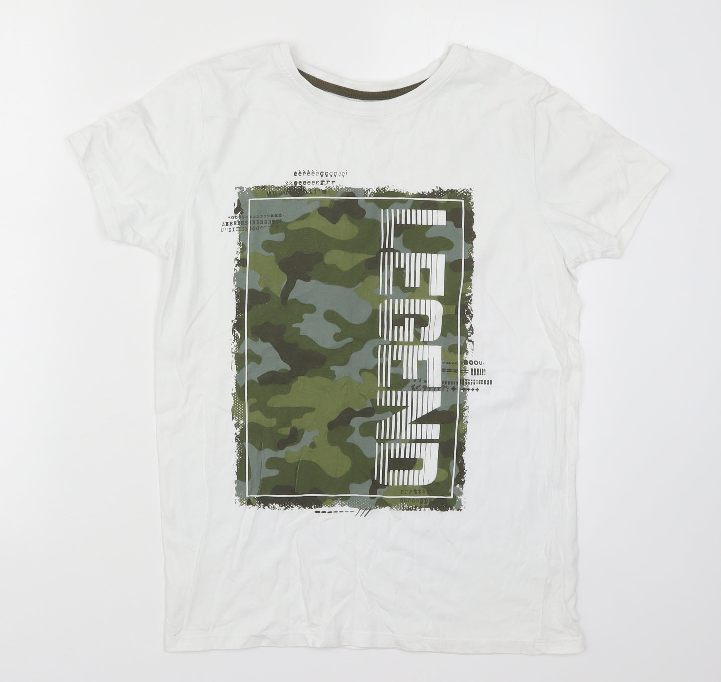 Primark Boys White   Basic T-Shirt Size 12-13 Years  - Legend