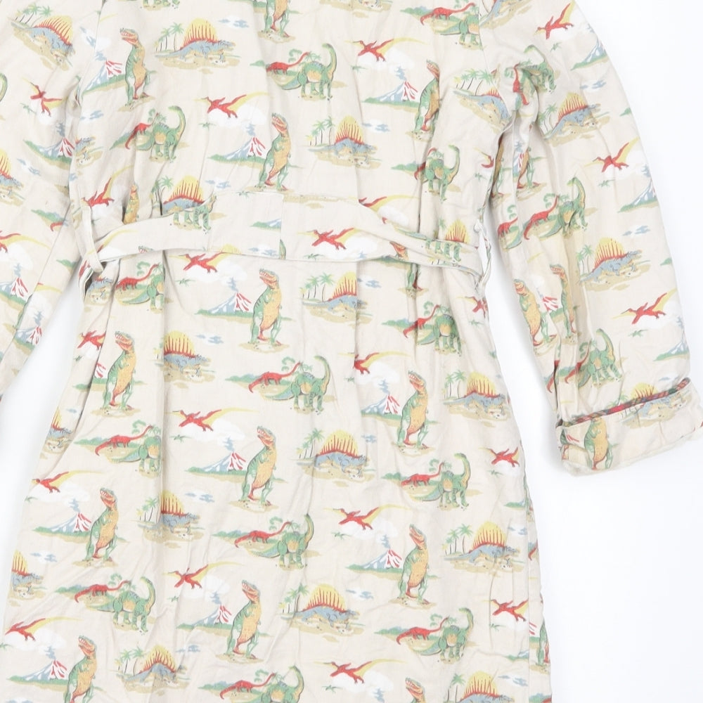 Cath Kidston Boys Beige Solid   Robe Size 3-4 Years  - Dinosaurs
