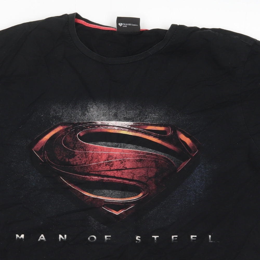 F&F Mens Black    T-Shirt Size XL  - Superman Man of Steel