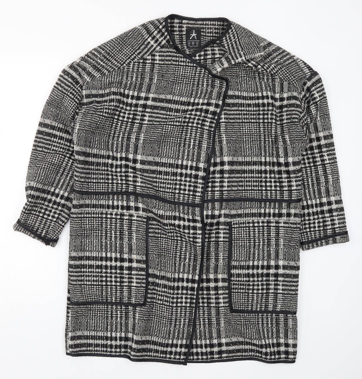 Atmosphere Womens Grey Check  Jacket Coatigan Size 12