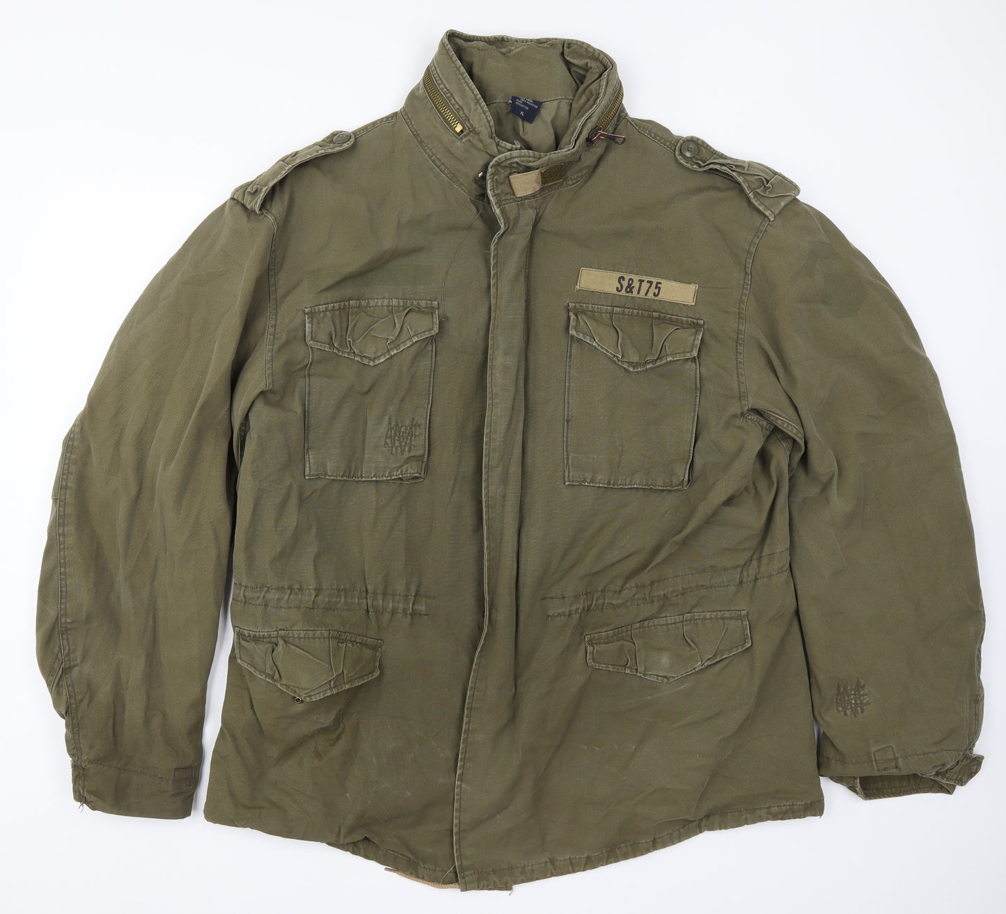 Preworn Mens Green   Jacket Coat Size XL  - Distressed Look