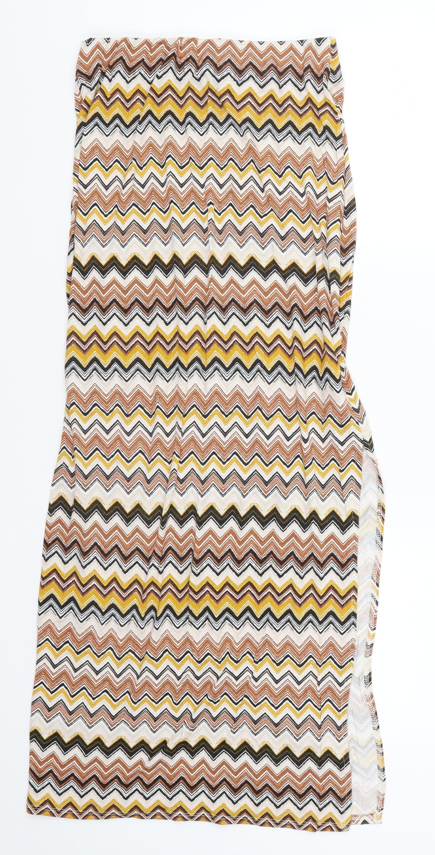 Dorothy Perkins Womens Brown Geometric  Straight & Pencil Skirt Size 8