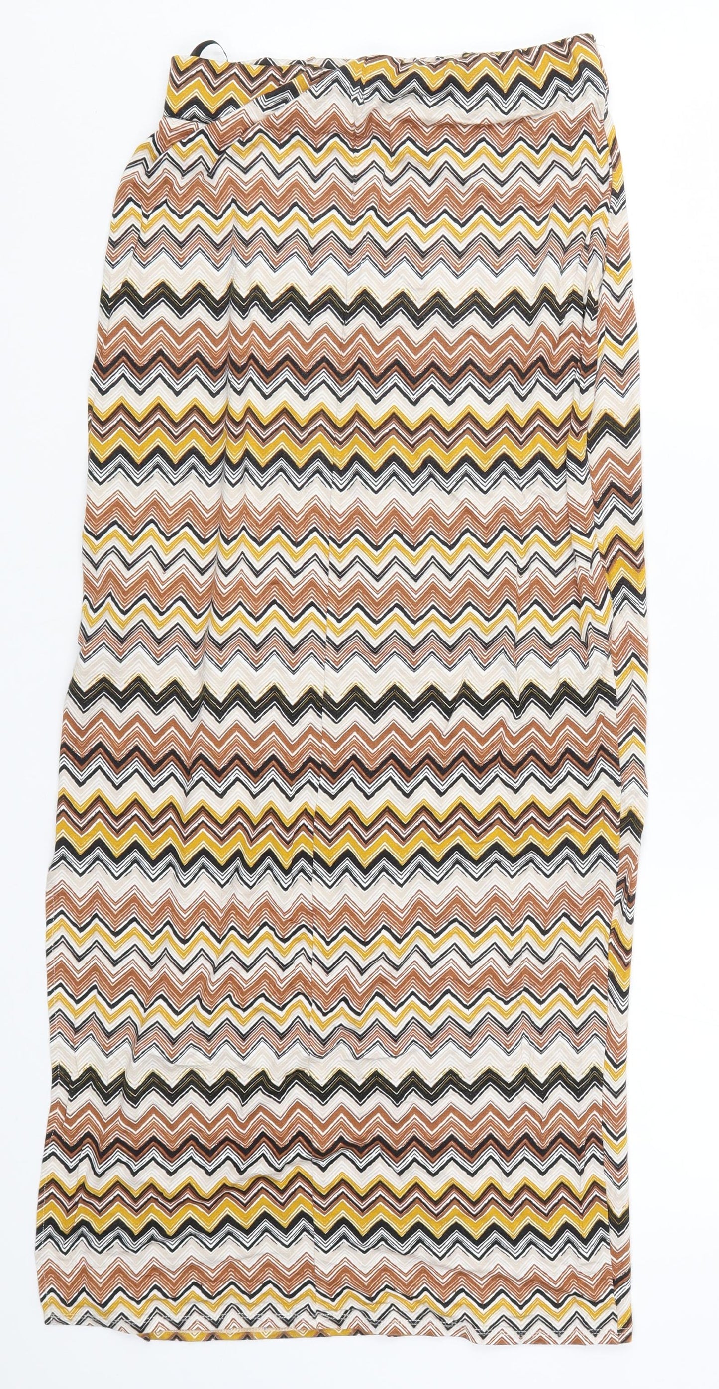 Dorothy Perkins Womens Brown Geometric  Straight & Pencil Skirt Size 8