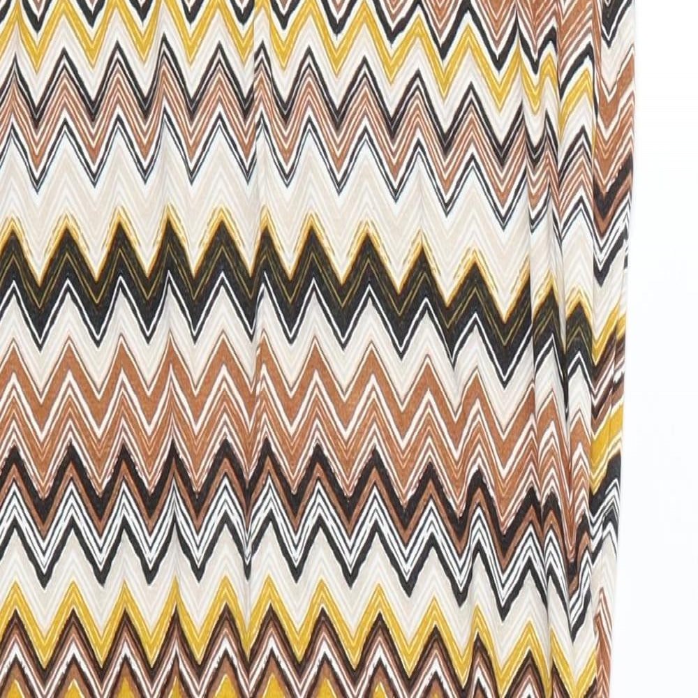 Dorothy Perkins Womens Brown Geometric  Straight & Pencil Skirt Size 8