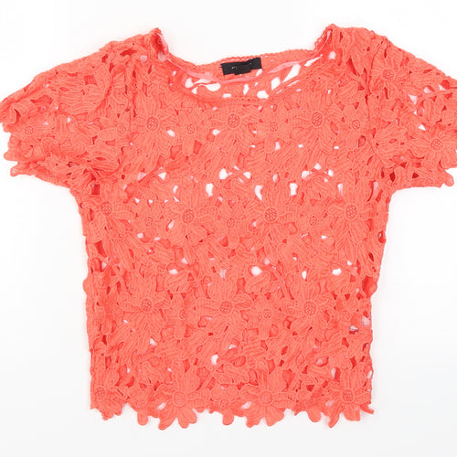 Atmosphere Womens Red Floral  Basic T-Shirt Size 6