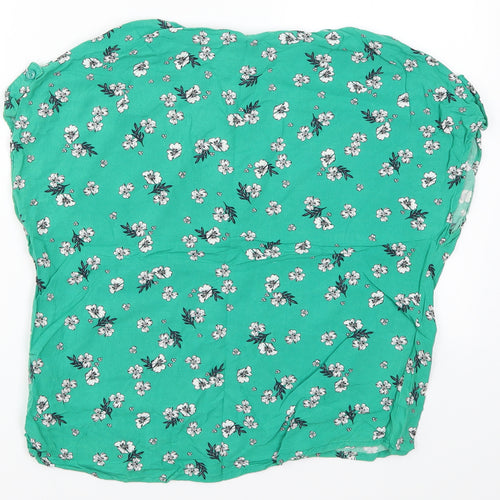 Primark Womens Green Floral  Basic T-Shirt Size 8