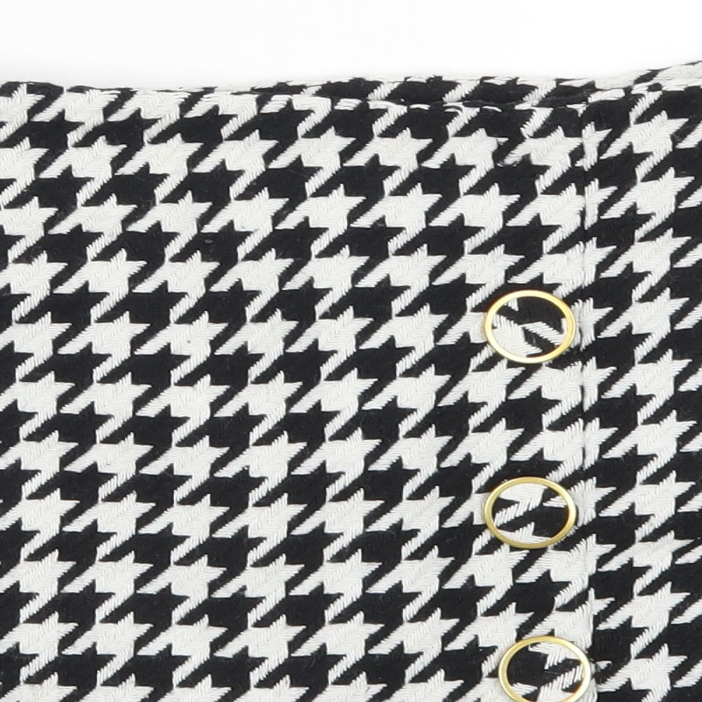 Primark Womens Black Houndstooth  Maxi Skirt Size 10  - Black and White