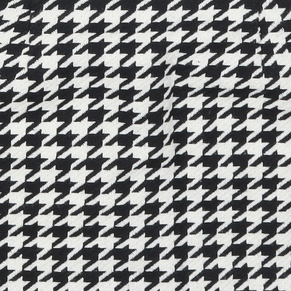 Primark Womens Black Houndstooth  Maxi Skirt Size 10  - Black and White