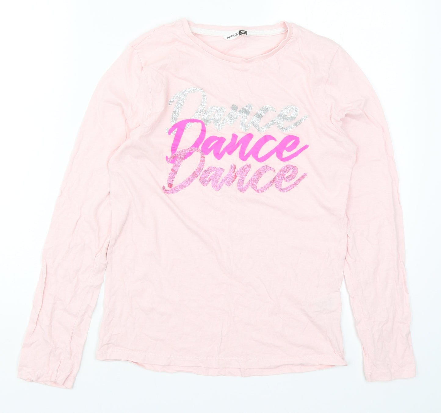 Pep&C Girls Pink Solid  Top Pyjama Top Size 11-12 Years  - Dance Dance Dance