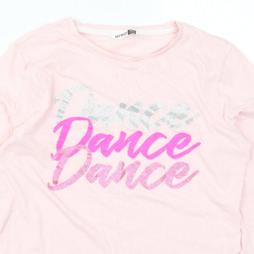 Pep&C Girls Pink Solid  Top Pyjama Top Size 11-12 Years  - Dance Dance Dance