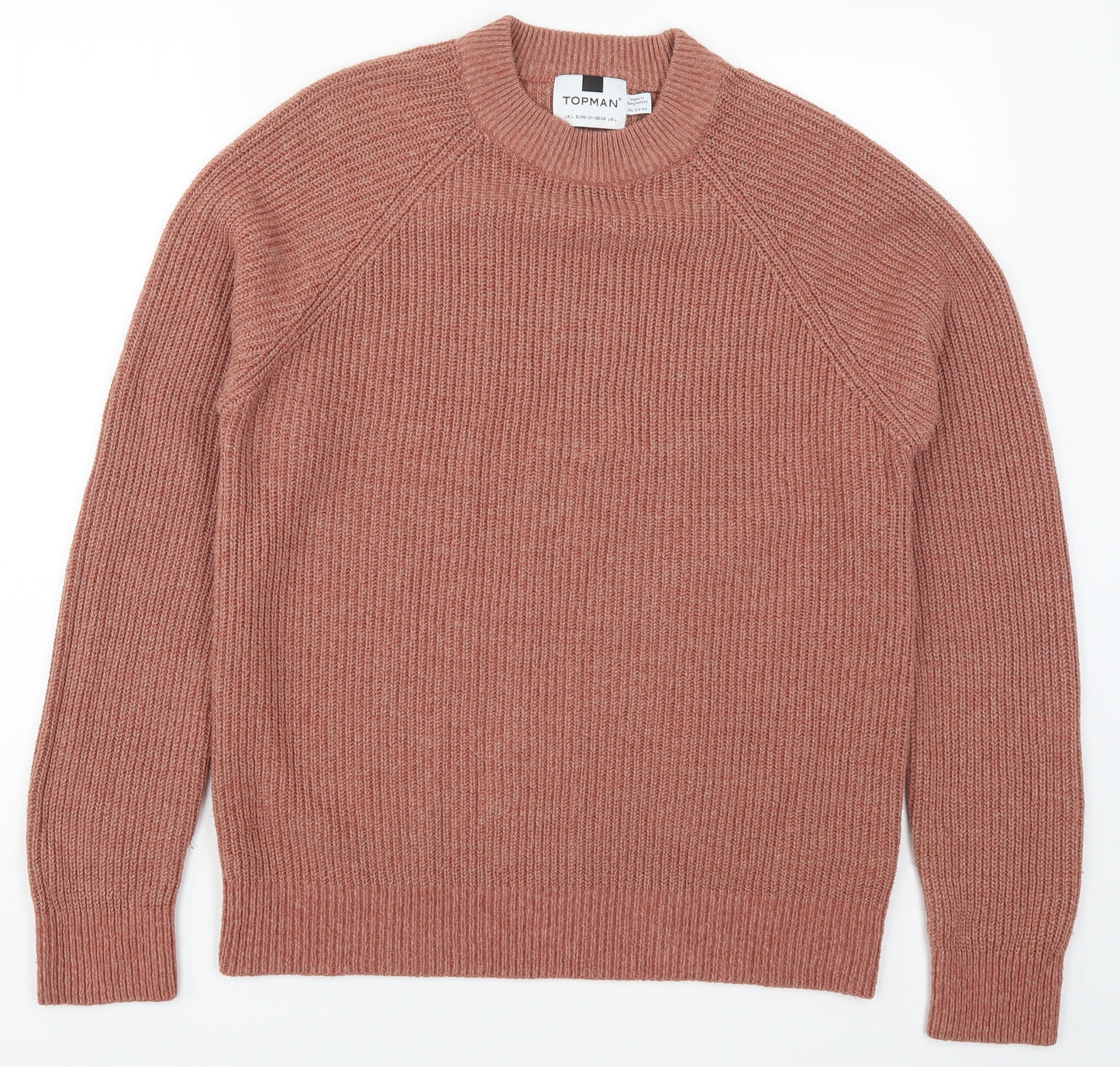 Topman Mens Red  Knit Pullover Jumper Size L