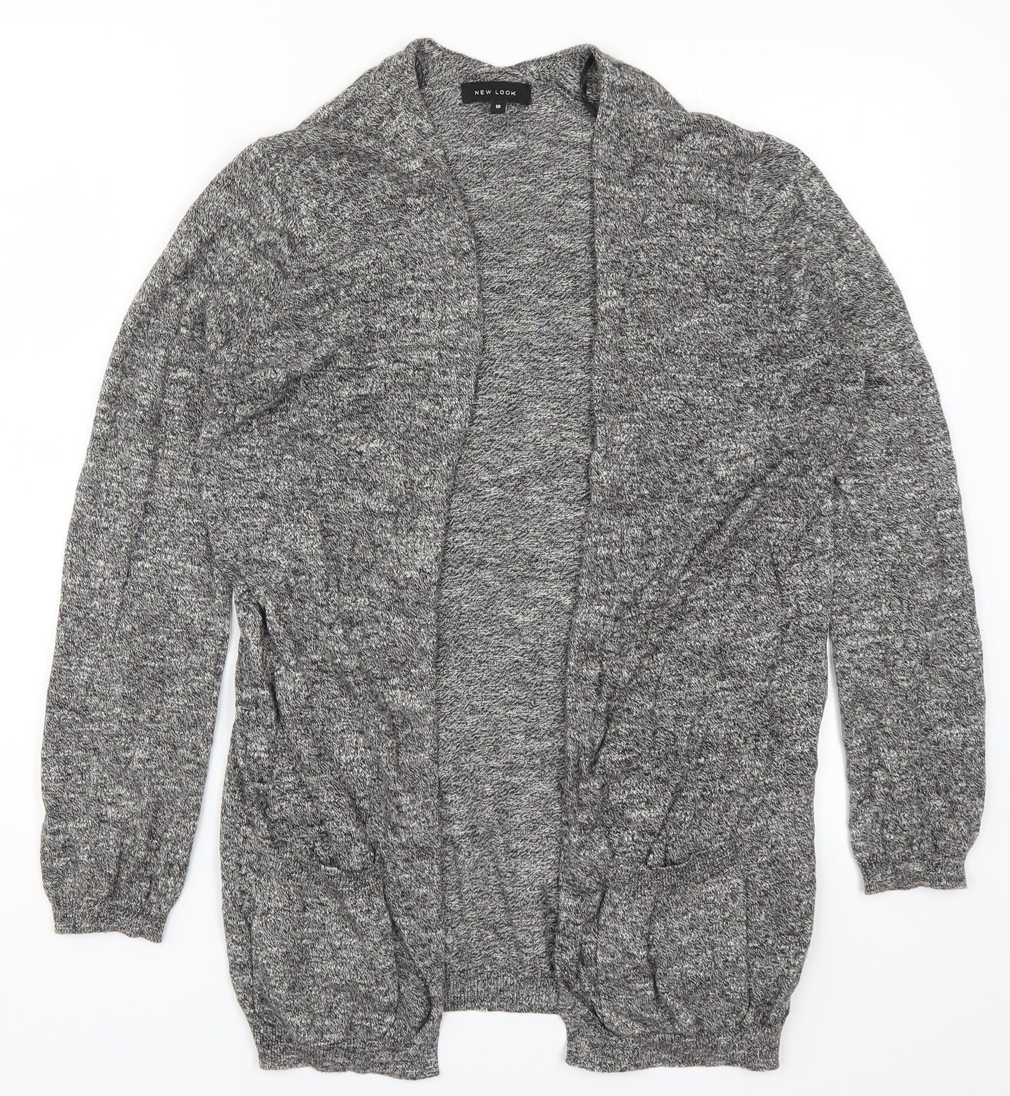New Look Womens Grey  Knit Cardigan Jumper Size 10