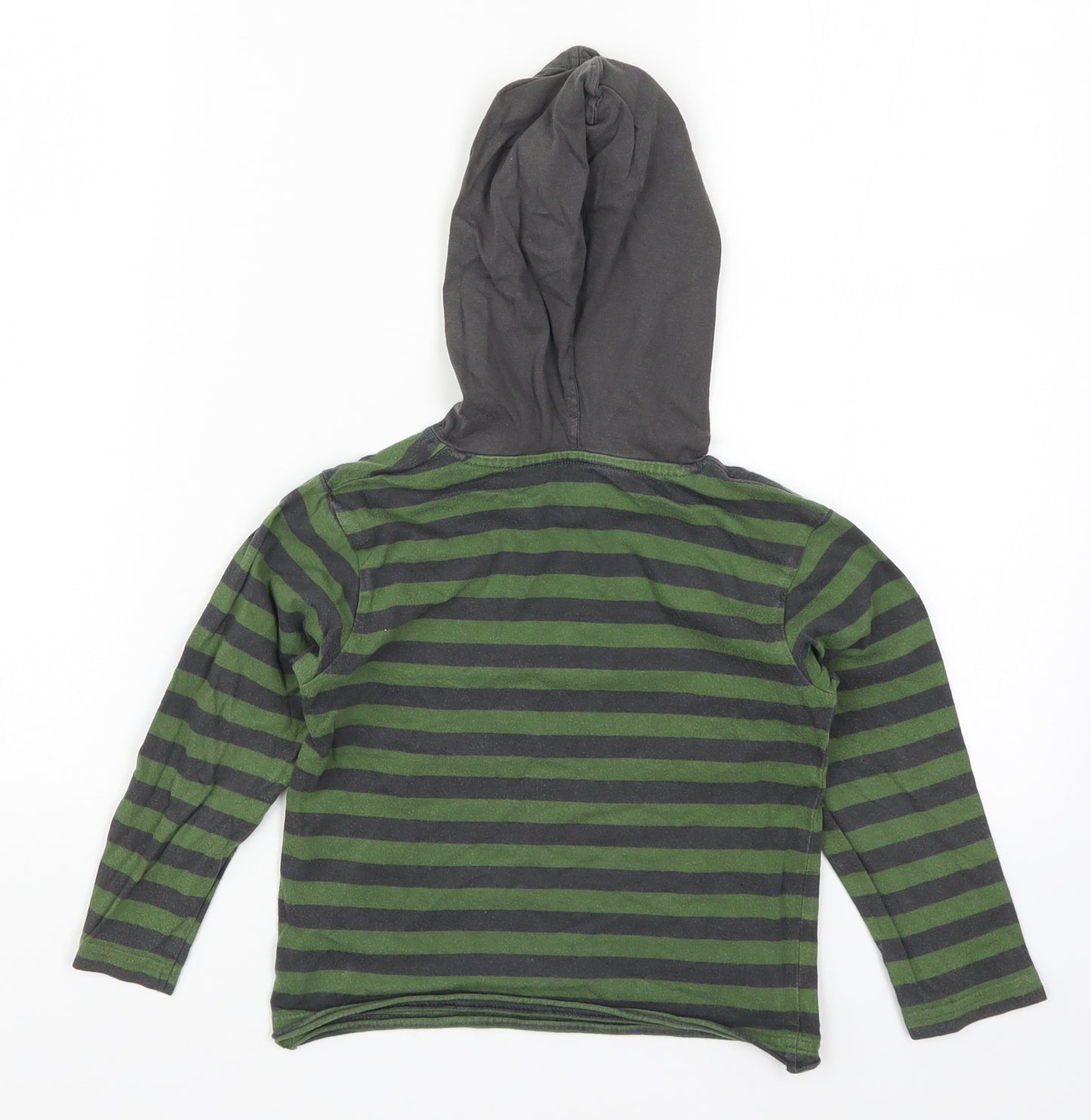 In Extenso Boys Green Striped  Pullover Hoodie Size 4 Years  - Dark in the City
