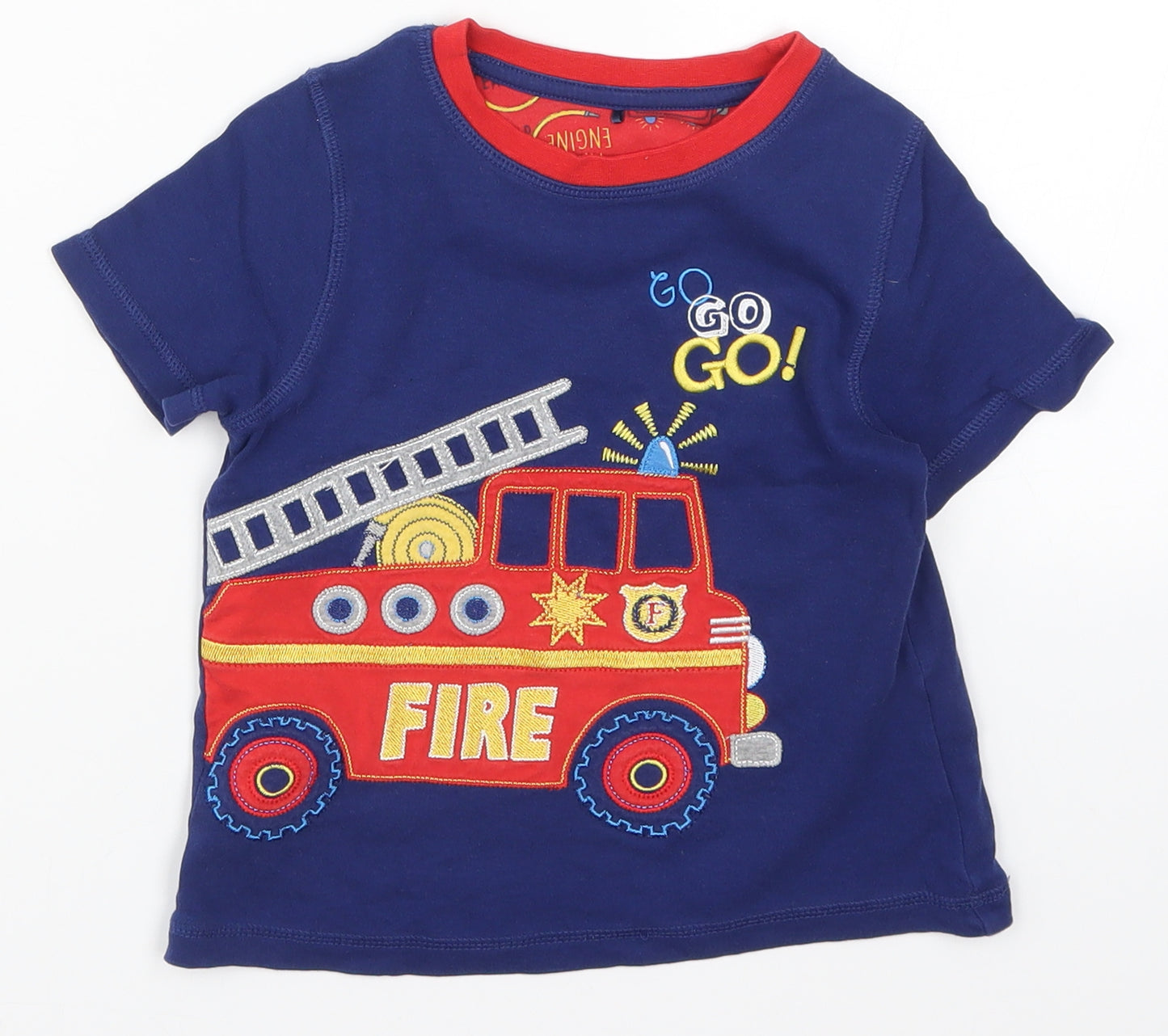 George Boys Blue   Basic T-Shirt Size 3-4 Years  - Fire Engine