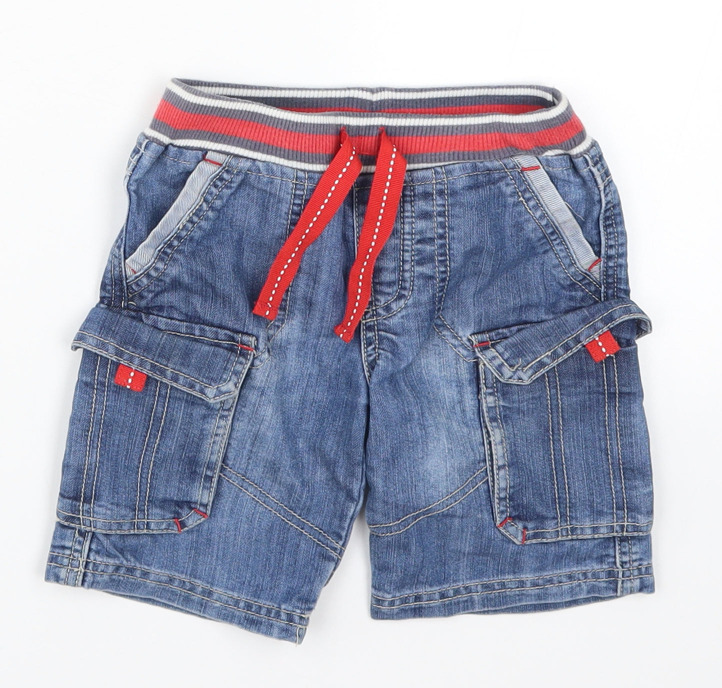 Mothercare Boys Blue  Denim Cargo Shorts Size 2-3 Years