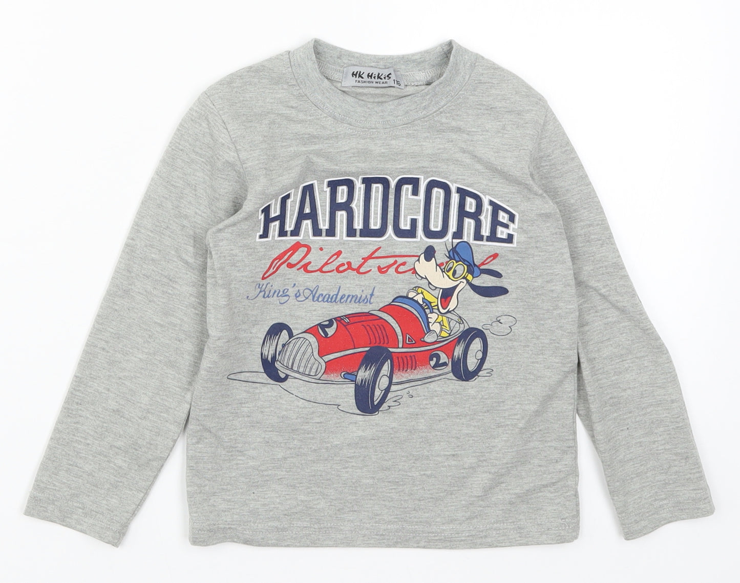 HK Hikis Boys Grey   Basic T-Shirt Size 6 Years  - Hardcore Car
