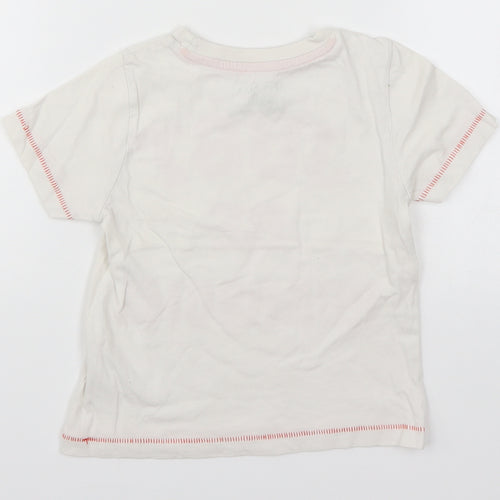F&F Boys White   Basic T-Shirt Size 4-5 Years  - Just Be Roarsome