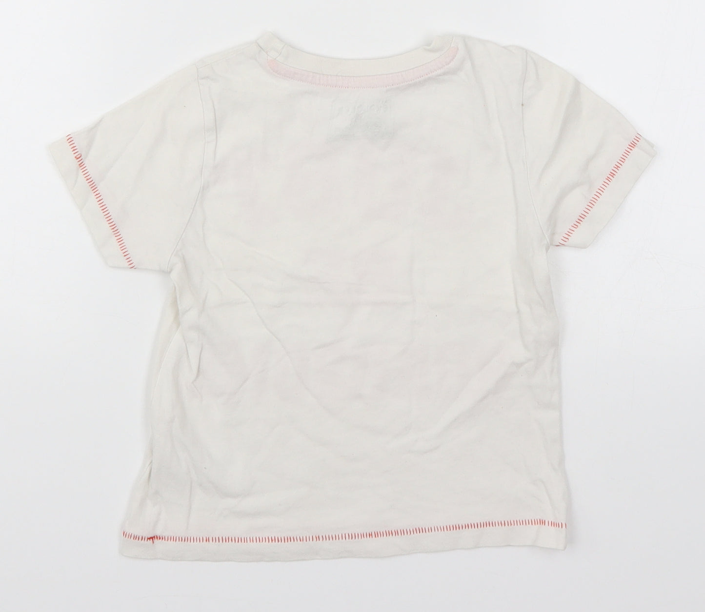 F&F Boys White   Basic T-Shirt Size 4-5 Years  - Just Be Roarsome