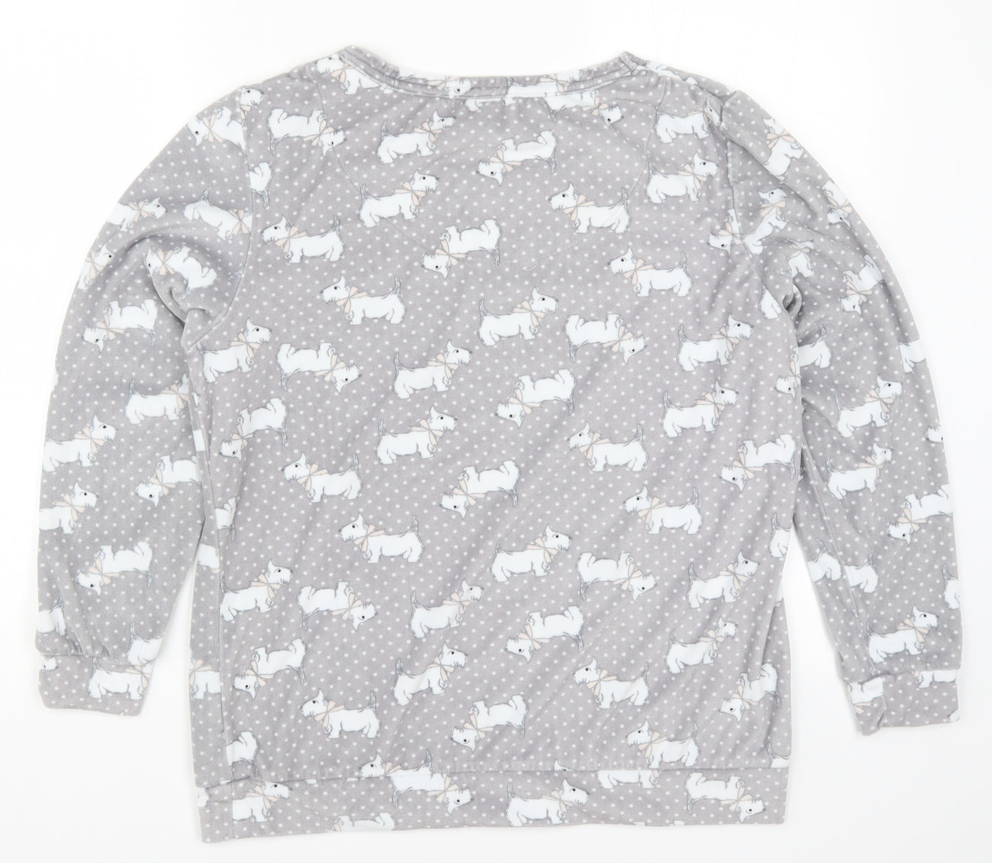 TU Womens Grey Polka Dot  Top Pyjama Top Size 12  - Dogs